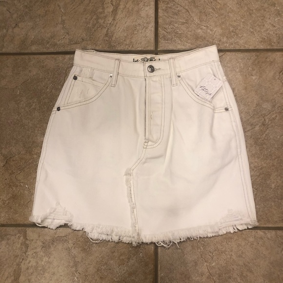 Free People White Denim Mini Skirt - Picture 1 of 2